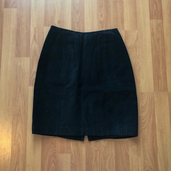 Chia Suede Leather Skirt Size 8 - Picture 2 of 13